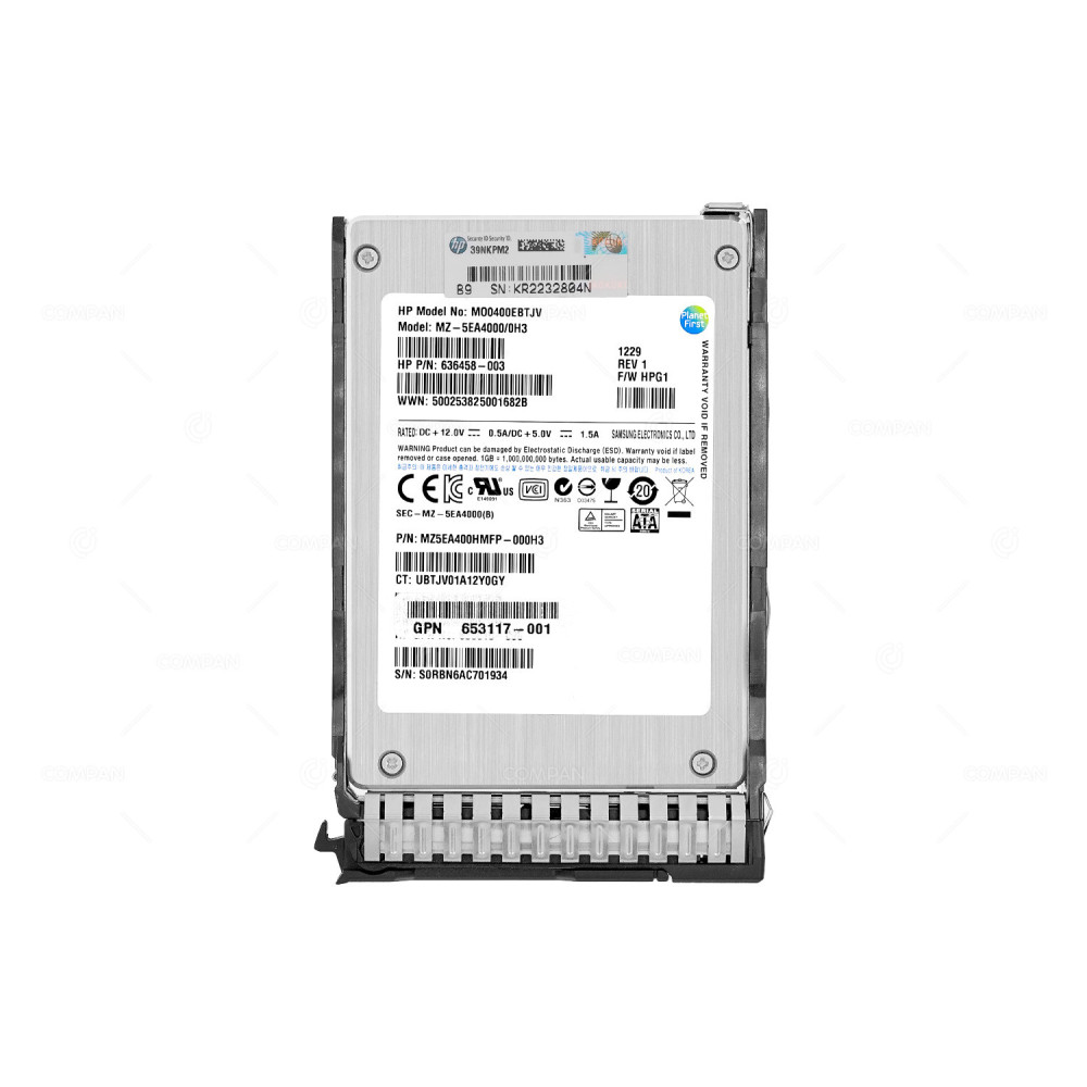 653967-001  HP SSD 400GB SATA 3G 2.5" SFF FOR HP PROLIANT G8 G9 G10